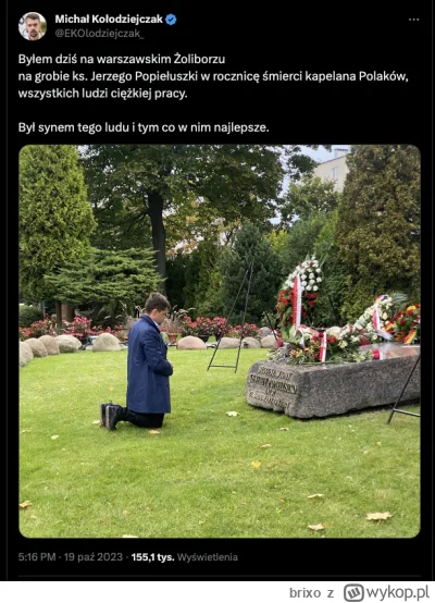 b.....o - Kołodziejczak robi pokazówkę na grobie zamordowanego przez komunistów bł. k...