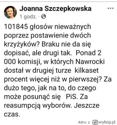 Altru - #polityka #wybory 

pisiory sfalszowały wybory #takaprawda