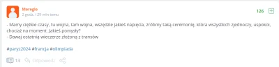 kishibashi - Ja #!$%@?ę, ale bezczelność.

1. Spamuj wyciętym kadrem z ceremonii otwa...