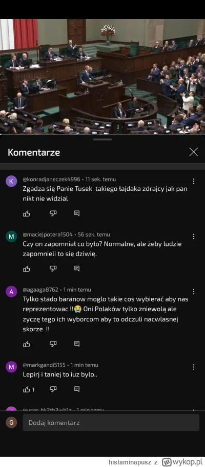 histaminapusz - Oglądam sobie komentarze na YT pod różnymi "odszotami" z wczorajszego...