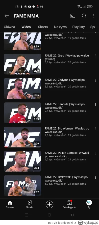 patryk-lesniewski - Patrzcie, dla tego nie było zbyt wielu wywiadów po walce w oktago...