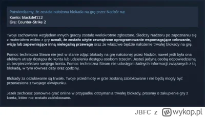 JBFC - WTF #!$%@?
Dostałem vac bana na #cs2

Konto mam od 14 lat, w eq przedmioty o w...