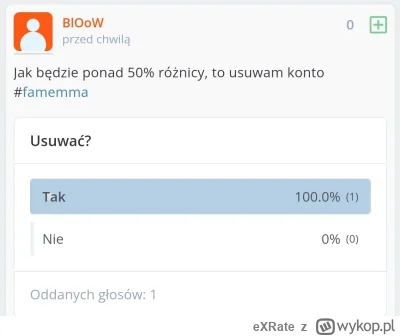 eXRate - @BlOoW: masz 100% więc elo