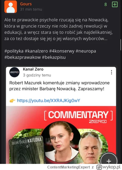 ContentMarketingExpert - Ale te lewackie psychole rzucają się na Mazurka, który w gru...