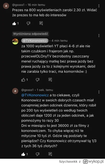 Szychasekk - Cenzura u synka komunisty jak za dobrych czasów Jaruzelskiego. Komentarz...
