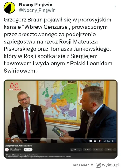 TenXen47 - Braun u ruskiego propagandysty. I ta mapa w tle. Czy to jest właśnie wizja...