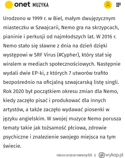 nieocenzurowany88 - Onet xD

#eurowizja