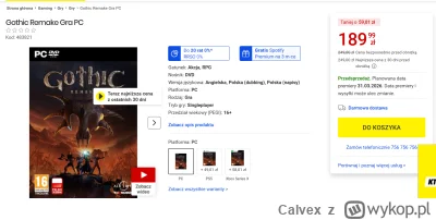 Calvex - Opłacało się narzekać? No chyba tak, bo obniżyli cene Gothica Remake o 10 eu...