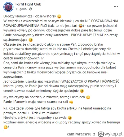 kamilwraca18 - Klub Forfit Fight Club odpowiedział - w arogancki sposób, ale jednak -...