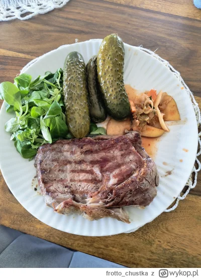frotto_chustka - Śniadanie chuopskie do oceny
Stek z antrykotu, malosolne, roszponka ...