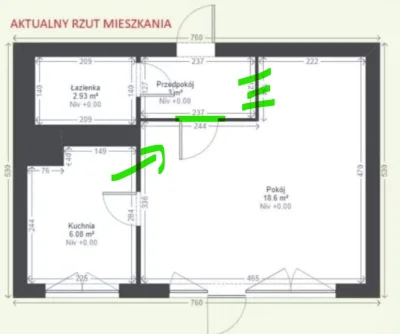 AdasPadam21 - czy warto w kawalerce 31m2 przeniesc kuchnie i zrobic aneks? uklad mies...