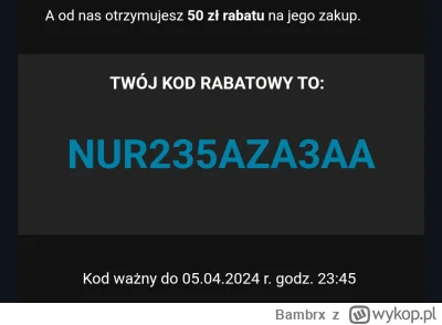 Bambrx - #rozdajo #kodyrabatowe #cebuladeals

Cześć. Z okazji urodzin dostałem kod na...