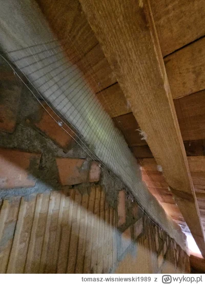 tomasz-wisniewski1989 - Siatka na kuny i wełna na ścianie szczytowej. Nie musi być id...