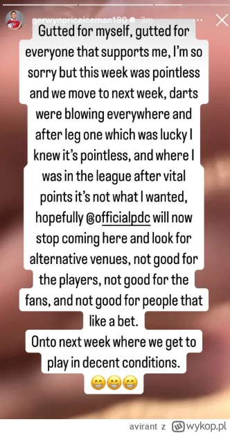 avirant - Miałem wrzucać w czwartek, ale zapomniałem, co za troską o obstawiających, ...