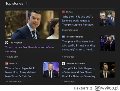 Hektorrr - Trump nominował redaktora sprzyjającej telewizji Fox News na sekretarza ob...