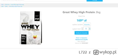 L722 - Jakieś opinie? Unikać? 
https://www.greatone.pl/products/great-whey-high-prote...