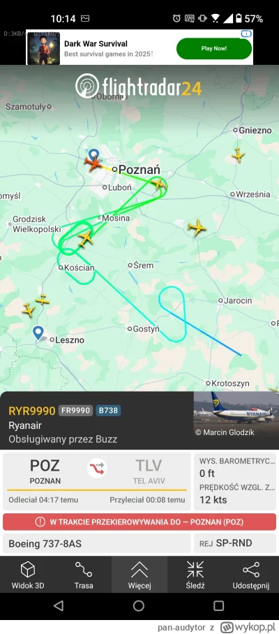 pan-audytor - Daleko nie poleciał #flightradar24 #poznan #flightradar 

Ciekawe z jak...