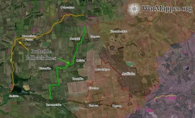 arkan997 - Ukraińskie linie obrony na zachód od Awdijiwki. 
W zasadzie zielono-czarna...