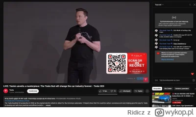 Ridicz - Na #youtube leci sobie na żywo (od godziny) stream kanału o nazwie Tesla, kt...