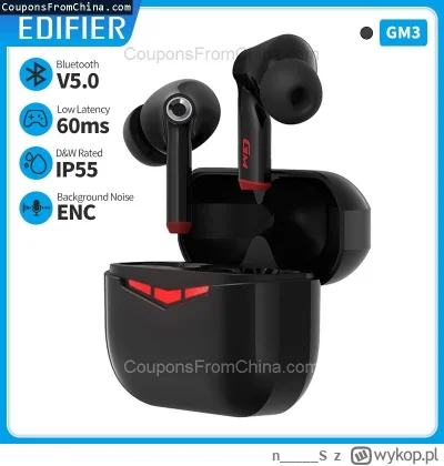 n____S - EDIFIER HECATE GM3 Gaming Earbuds
Cena: $36.58 (dotąd najniższa w historii: ...