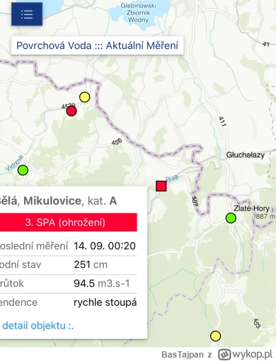 BasTajpan - W Czechach przed Głuchołazami pokazuje już 251 cm, a w momencie kulminacj...