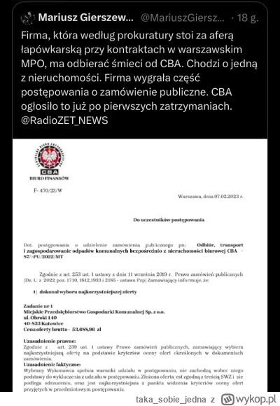 takasobiejedna - Firma która niby ma stać za aferą łapówkarską jak chodzi o te śmieci...