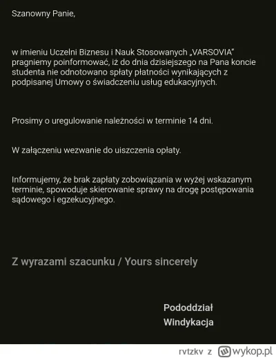 rvtzkv - Kiedyś miałem nieprzyjemność studiów na #collegiumhumanum a aktualnie - Vars...