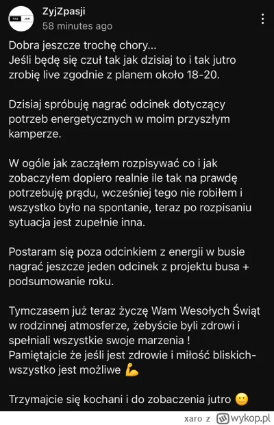 xaro - Jednak po 11 latach vanlifeu nie wiedział jakie ma dokładnie potrzeby energety...