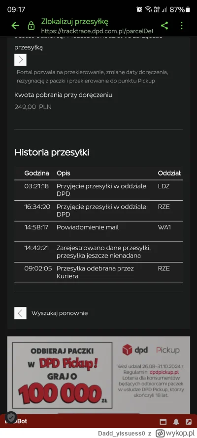 Dadd_yissuess0 - Dzwoniłem do nich i niby dopiero jutro ma przyjść. Zdarza się, że im...