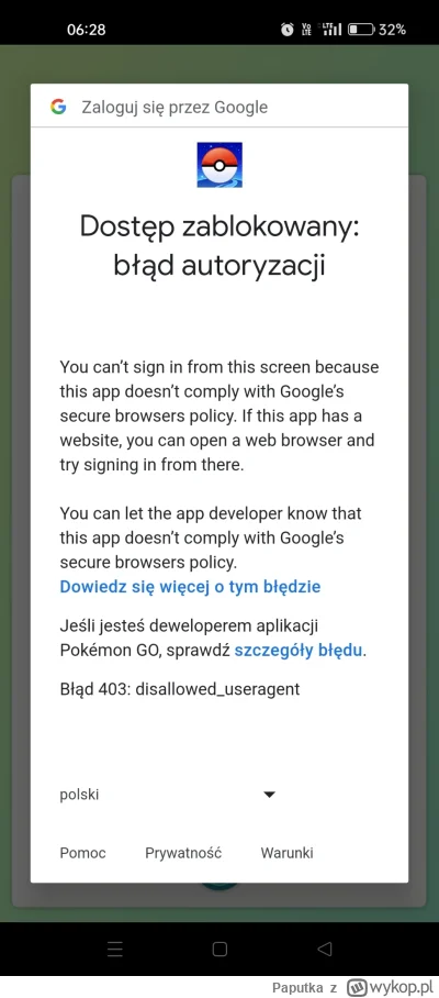 Paputka - Cześć, wyskoczył mi problem z #pokemongo taki jak na zdjęciu.
Kilka razy pr...