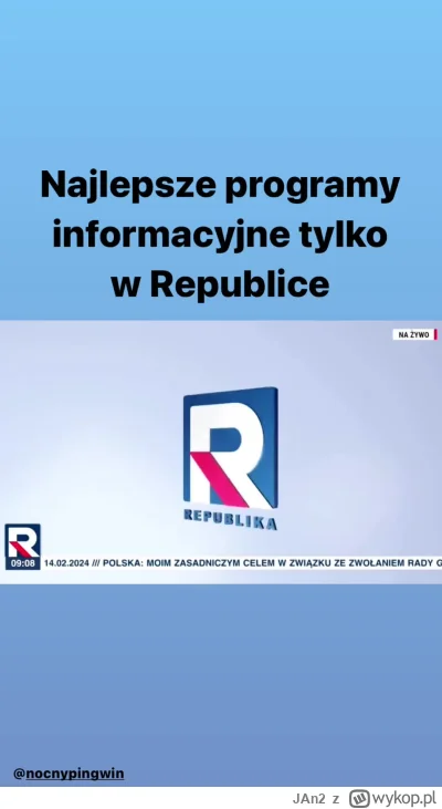 JAn2 - W #tvrepublika pełna profeska jak zwykle (⌐ ͡■ ͜ʖ ͡■)

Link do filmu: https://...