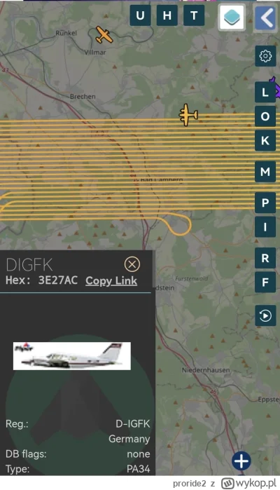 proride2 - #flightradar24 

Aktualnie dwa samoloty w niemieckiej hesji latają jak zap...