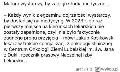 gracilis - Omg KASTA POWTARZAM KASTA LEKARSKA OGRANICZA MIEJSCA NA STUDIA

tymczasem ...