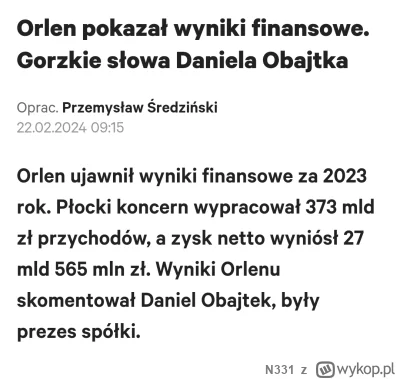 N331 - Obajtek się chwali jakim to był zajebistym prezesem. Gdy w rzeczywistości Orle...