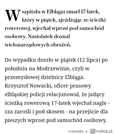 crisstofer - @r5678
To był w końcu ten wypadek w warminskomazurskim czy nie?

Był wyp...