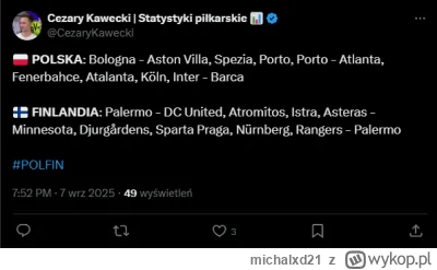 michalxd21 - Ale mejweni będą k----ć po meczu że po prostu mamy słabych piłkarzy XD 
...