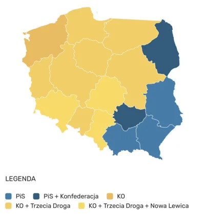 Imperator_Wladek - Tutaj mapka od OGB, która była najbardziej pozytywna dla PiS, więc...