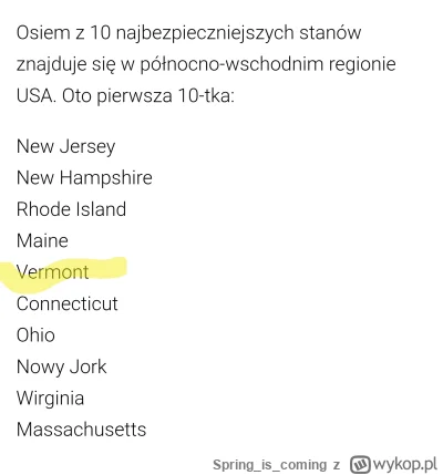 Springiscoming - >Taka prawda jest że Vermont jest hiper-liberalne. Tam mieszkają w w...