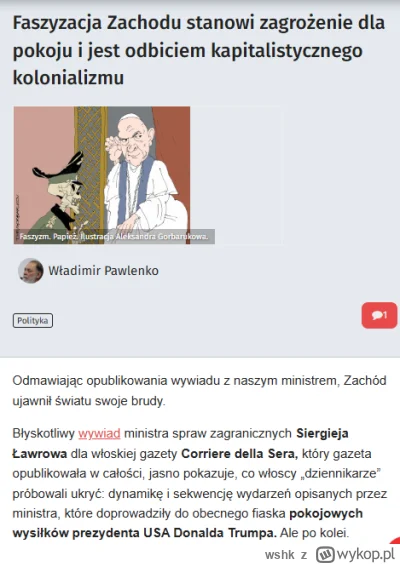 wshk - Zachód odmawia publikacji wywiadu opublikowanego przez włoską gazetę. 

#ukrai...