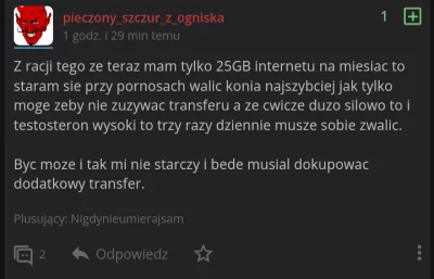 sebagleba - @pieczonyszczurzogniska Nie usuwaj komentarzy bo ci transferu zabraknie, ...