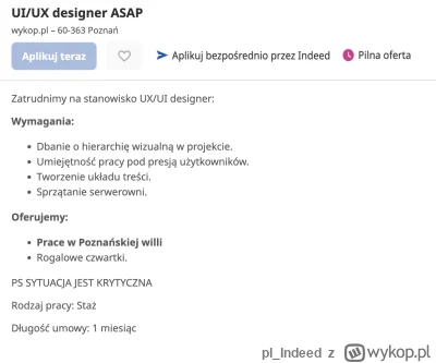 pl_Indeed - Chętnych zapraszamy do aplikowania ( ͡° ͜ʖ ͡°)

#praca #wykop #nowywykop