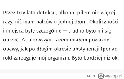 Del - @PokemonowyRambo Sam pisze, że trzy lata nie pił. Tzn. pił, ale parę razy. Czyl...
