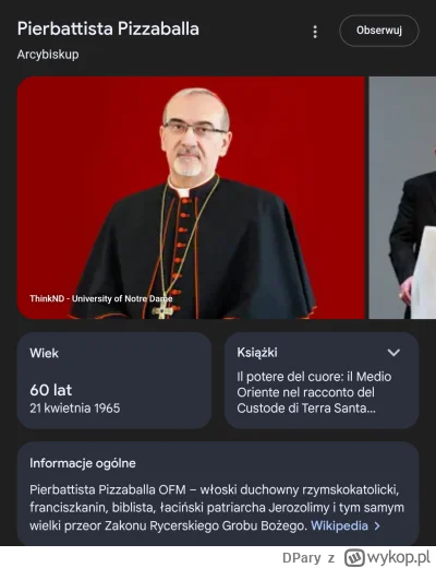 DPary - #watykan 
Pierbattista Pizzaballa, za samo imię powinni go wybrać
 W dodatku ...