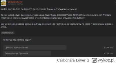 Carbonara-Lover - #f1 #ankieta #ahapozdrocontent

Myślę, że już czas na drugą część a...