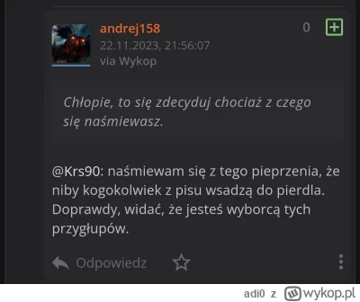 adi0 - @andrej158: dziecko? Podreguluj celownik andrejku (A propos - andrej to z jaki...