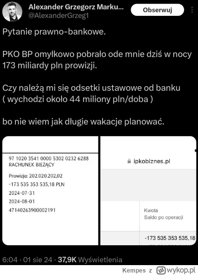 Kempes - #pkobp #heheszki #finanse 

Sprawdźcie swoje konta XD