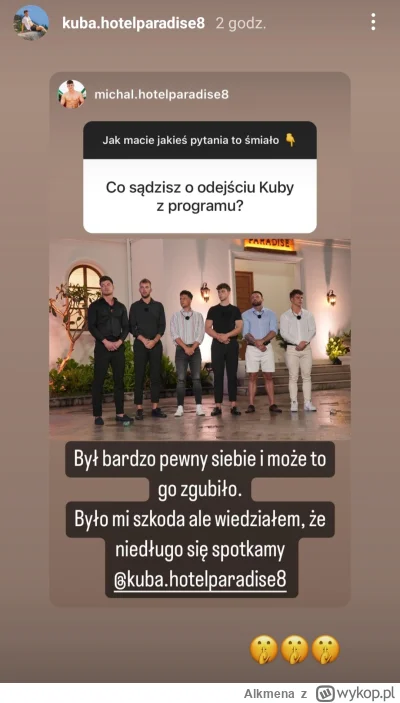 Alkmena - Michał o odejściu Kuby na IG. Nie uważacie ze z tym brakiem powrotów będzie...