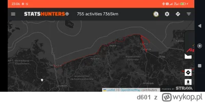 d601 - #rowerowyrownik  #rower #morze 
Tak przejechaliśmy co prawda z przerwami ale p...