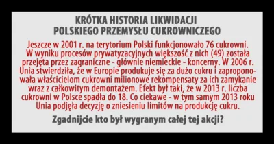 moim-skromnym-zdaniem - Kilkanaście lat temu Unia zarżnęła polskie cukrownie. Teraz n...