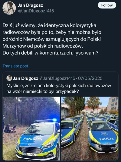 tadek-batyr - #bekazpodludzi "Tusk nakazał zmienić barwy policyjnych samochodów na wz...